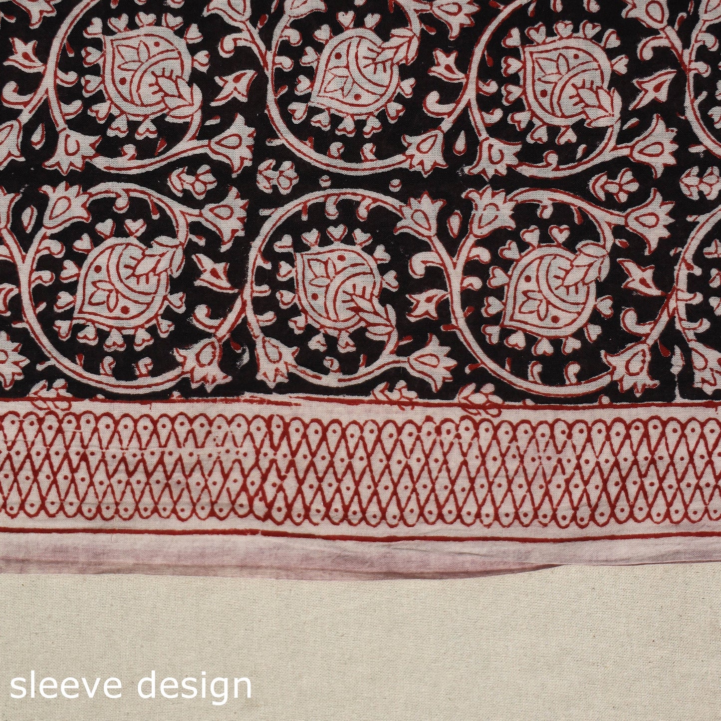 Black - bagh patchwork cotton unstitched kurta material