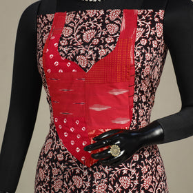 Black - bagh patchwork cotton unstitched kurta material