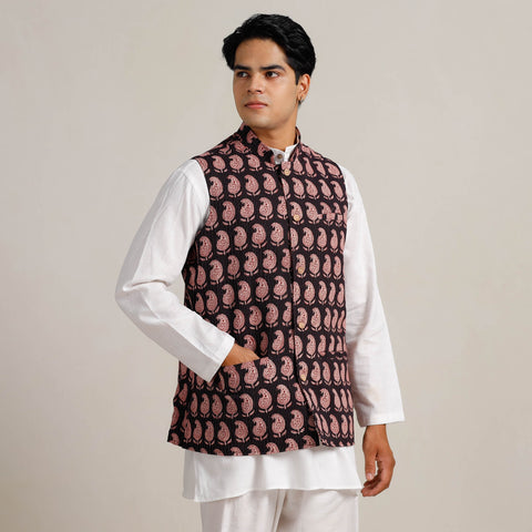 Black - bagh nehru jacket for men 10 - handcrafted