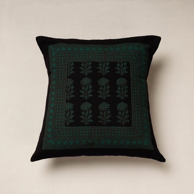 Black Bagh Block Printed  Cotton Cushion Cover 