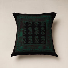 Black Bagh Block Printed  Cotton Cushion Cover 
