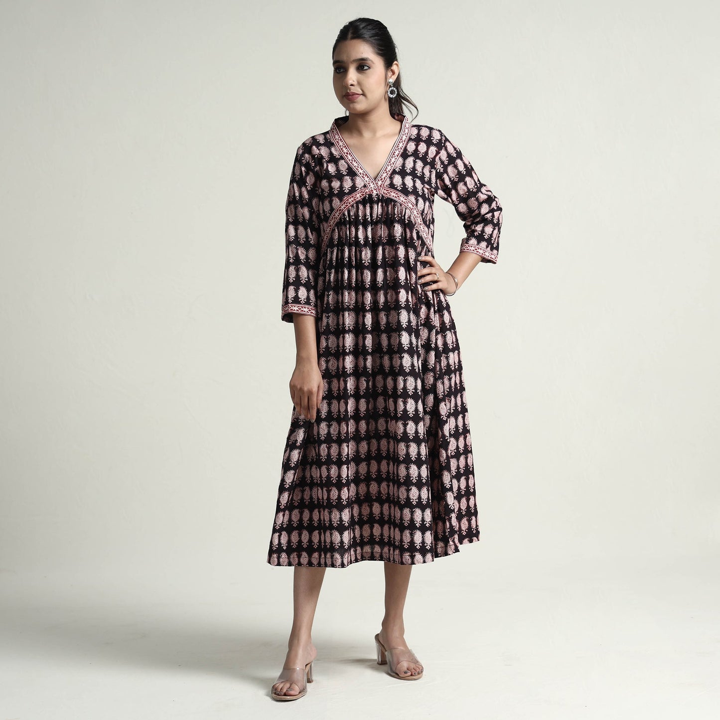  Bagh Block Printed Cotton Dress 