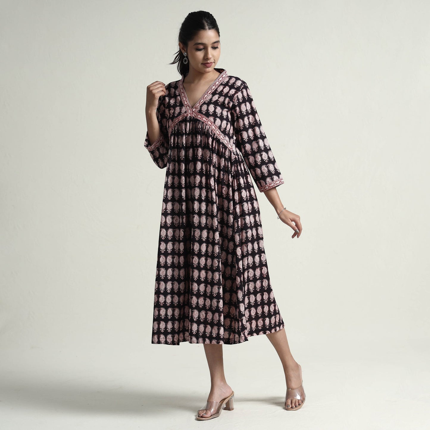  Bagh Block Printed Cotton Dress 