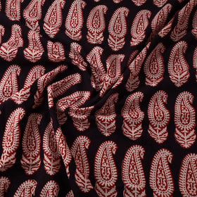 Black Bagh Block Printed Cotton Fabric