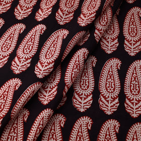Black Bagh Block Printed Cotton Fabric