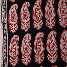 Black Bagh Block Printed Cotton Fabric