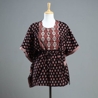  Bagh Block Printed Cotton Kaftan with Tie-Up Waist 