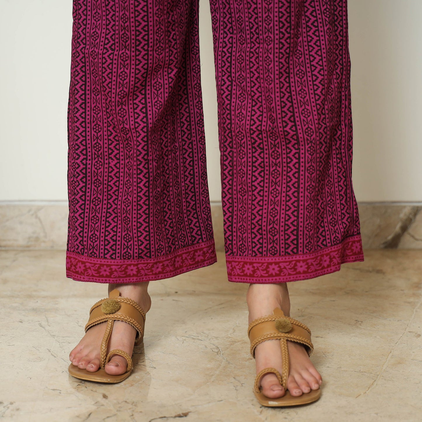 Buy Bagh Block Printed Cotton Kurta with Palazzo & Dupatta Set 13 Online at iTokri.com