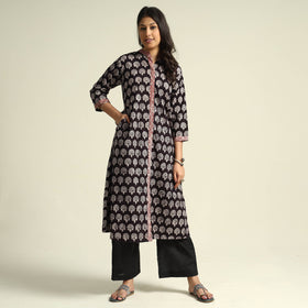 Buy Bagh Block Printing Cotton Kurta with Palazzo & Dupatta Set Online at iTokri.com
