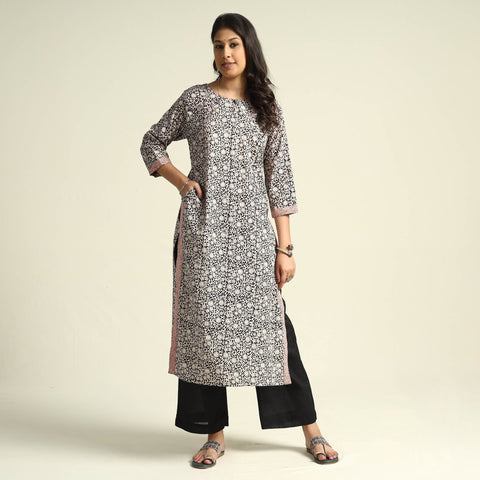  Bagh Block Printing Cotton Kurta with Palazzo & Dupatta Set 