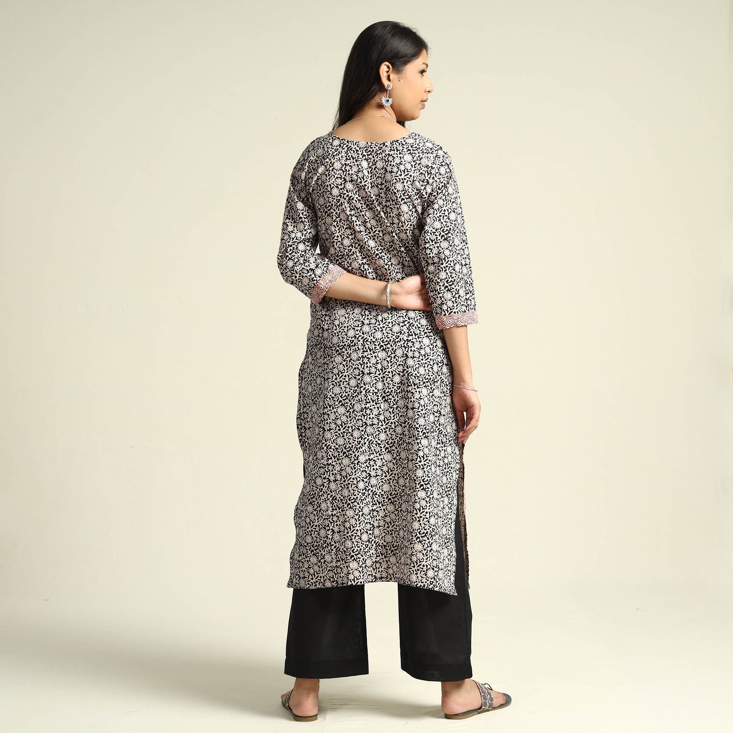  Bagh Block Printing Cotton Kurta with Palazzo & Dupatta Set 
