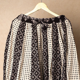 Black - bagh printed cotton long skirt - handcrafted