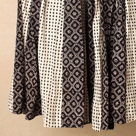 Black - bagh printed cotton long skirt - handcrafted