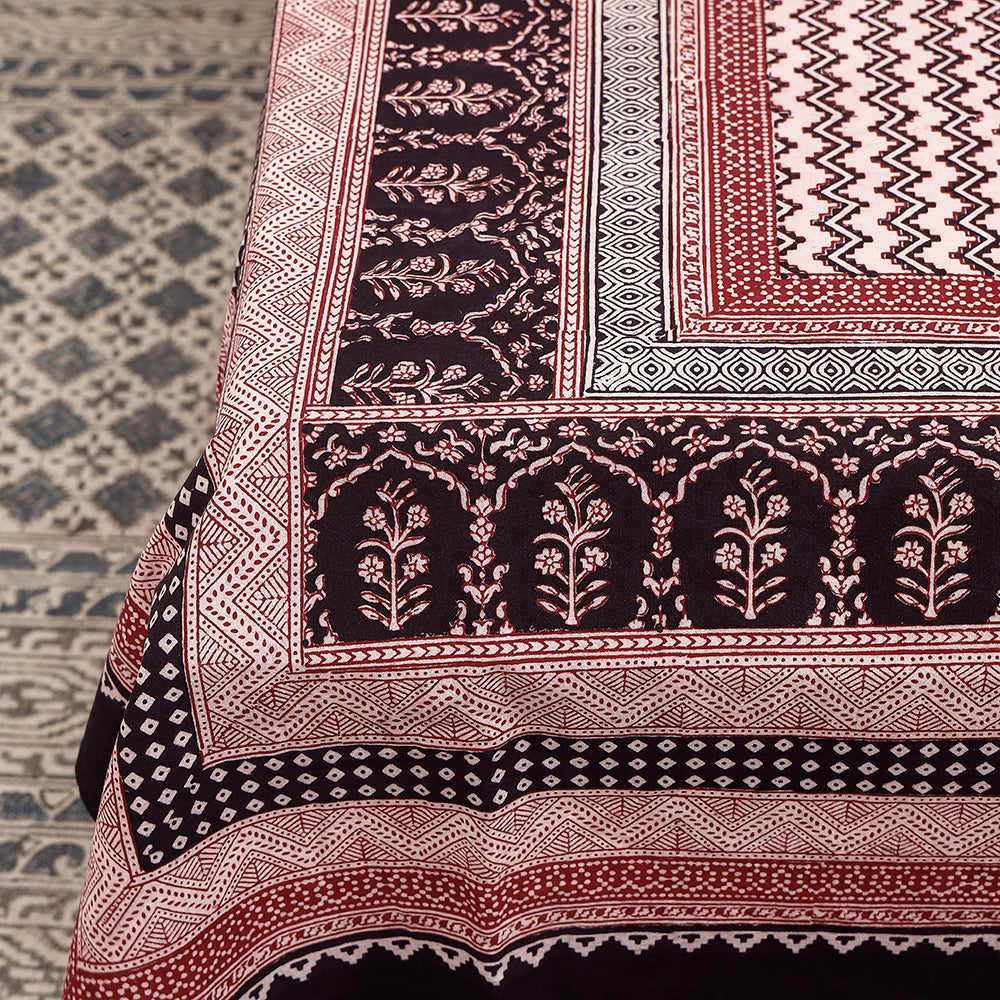 Multicolor - Bagh Block Printed Cotton Single Bed Cover (91 x 59 in)