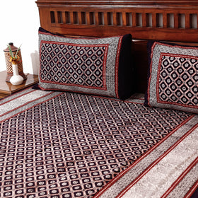  Bagh Block Printed Cotton Single Bed Cover with Pillow Covers 