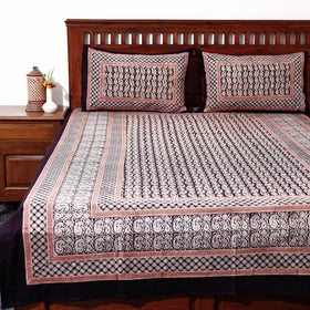  Bagh Block Printed Cotton Single Bed Cover with Pillow Covers 