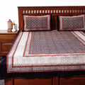  Bagh Block Printed Cotton Single Bed Cover with Pillow Covers 