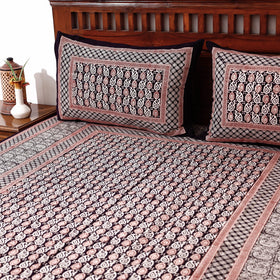  Bagh Block Printed Cotton Single Bed Cover with Pillow Covers 