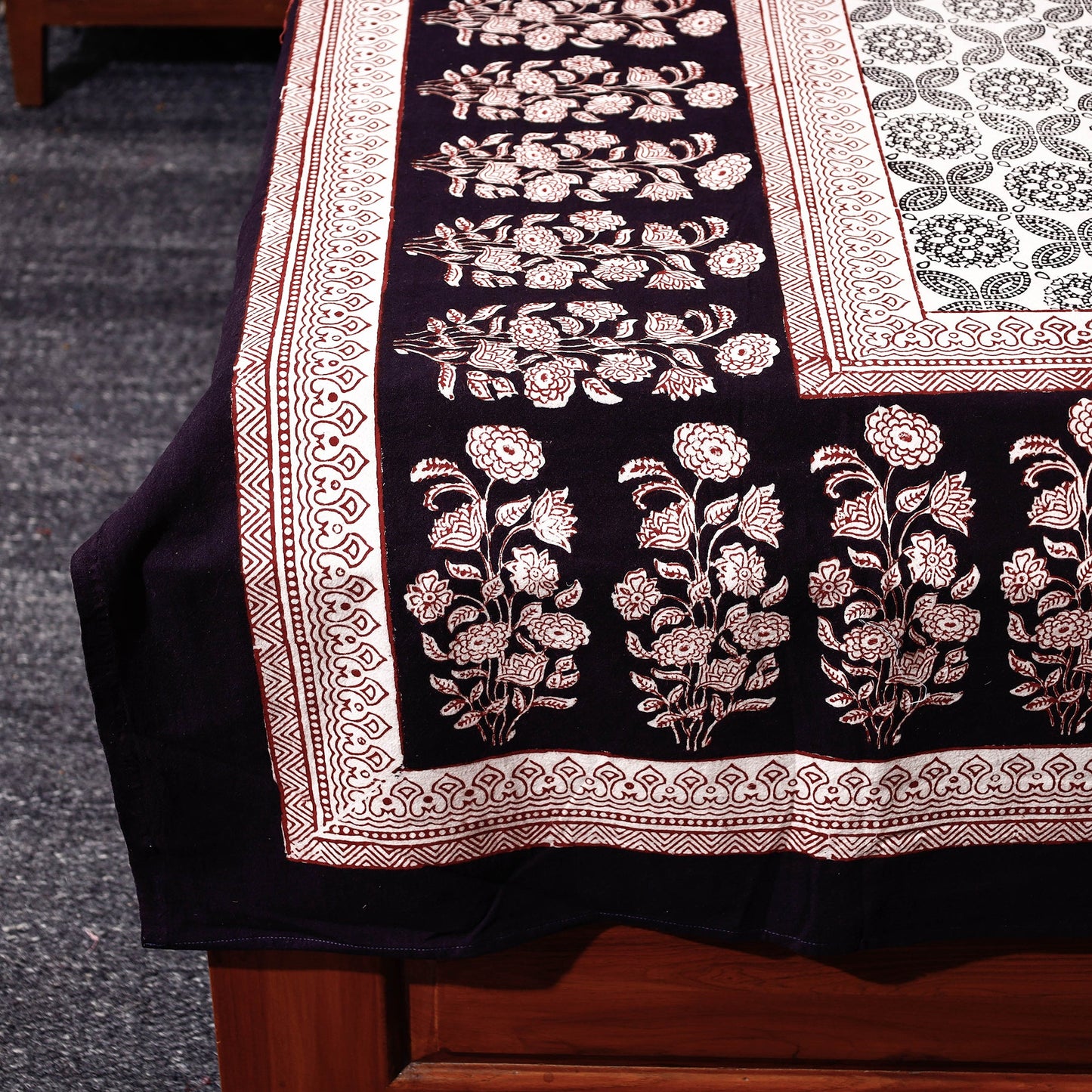 Multicolor - Bagh Block Printed Cotton Single Bed Cover with Pillow Covers (94 x 64 in)