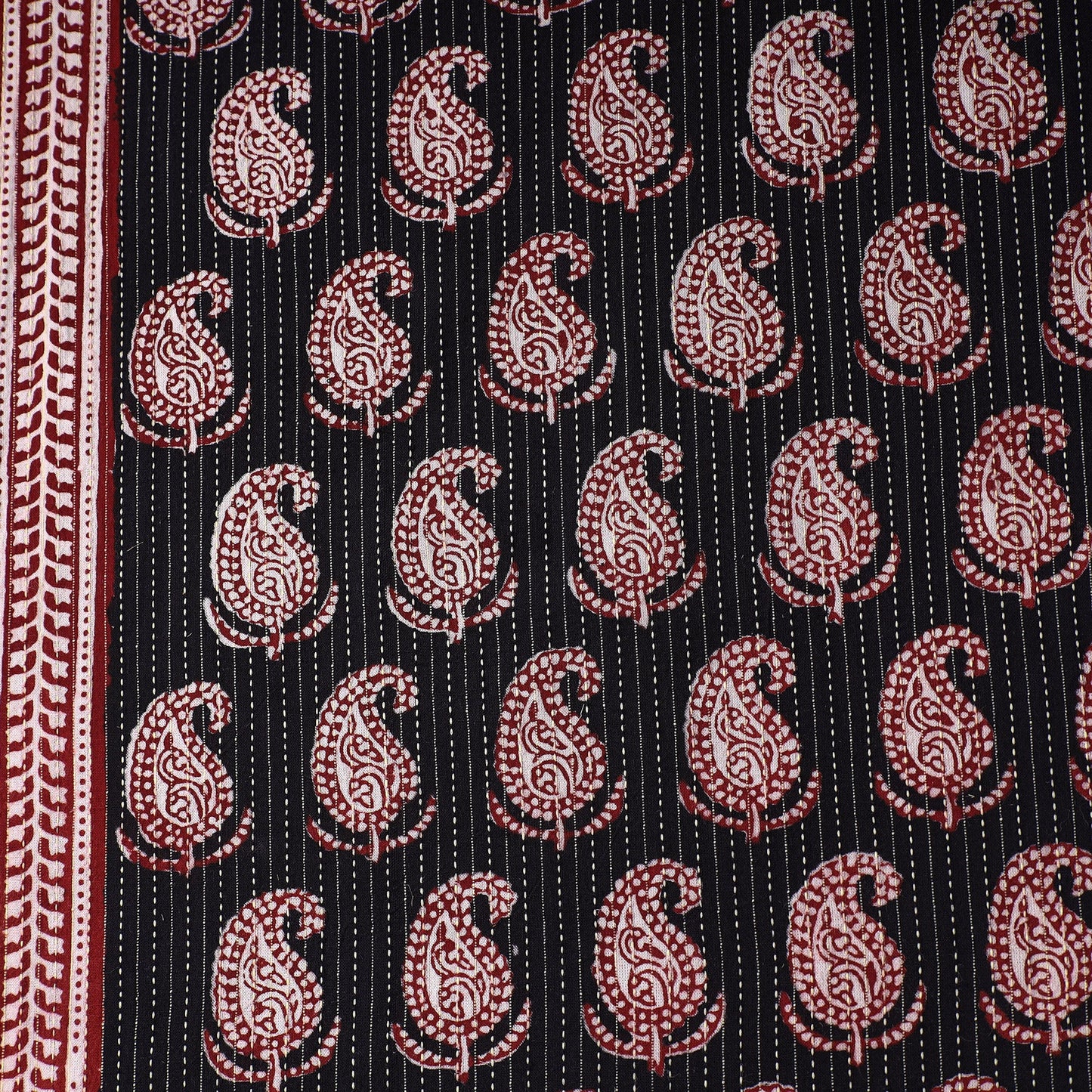  Bagh Block Printed Kantha Style Cotton Fabric 02 