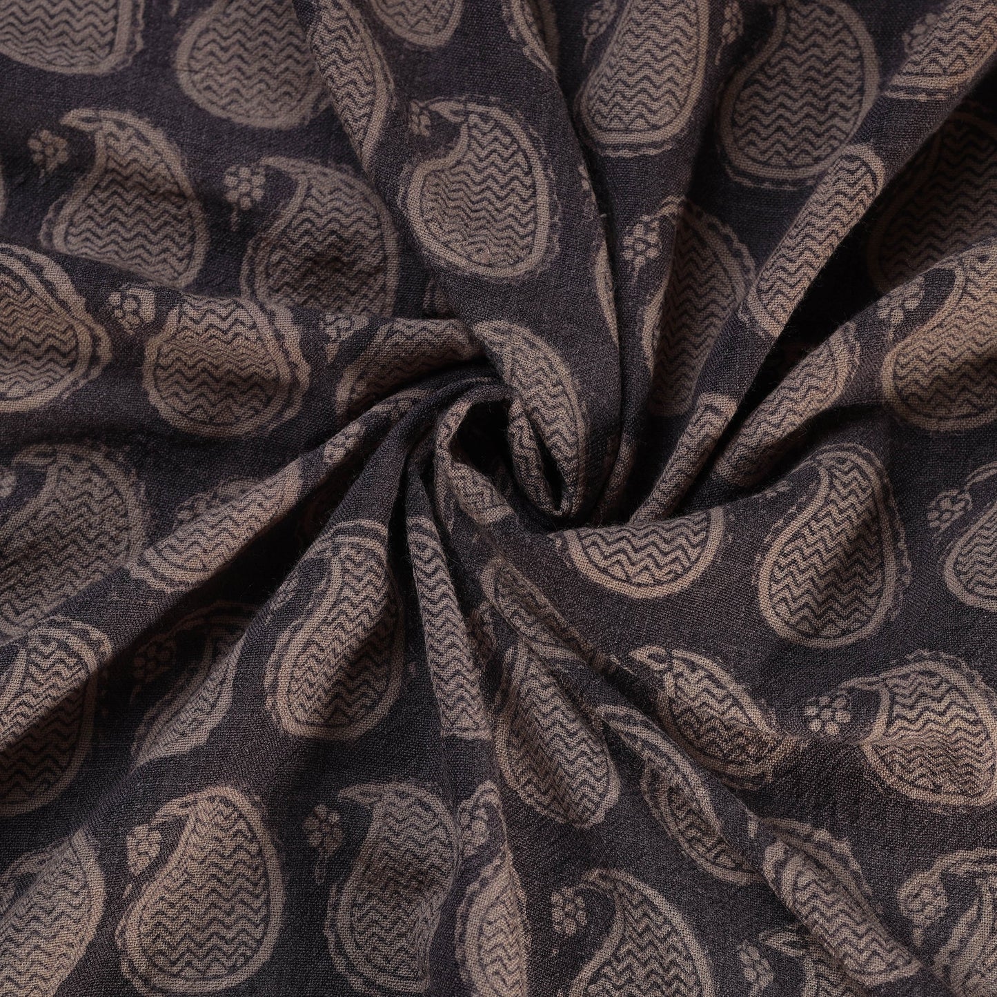  Bagh Block Printed Merino Wool Handloom Fabric 