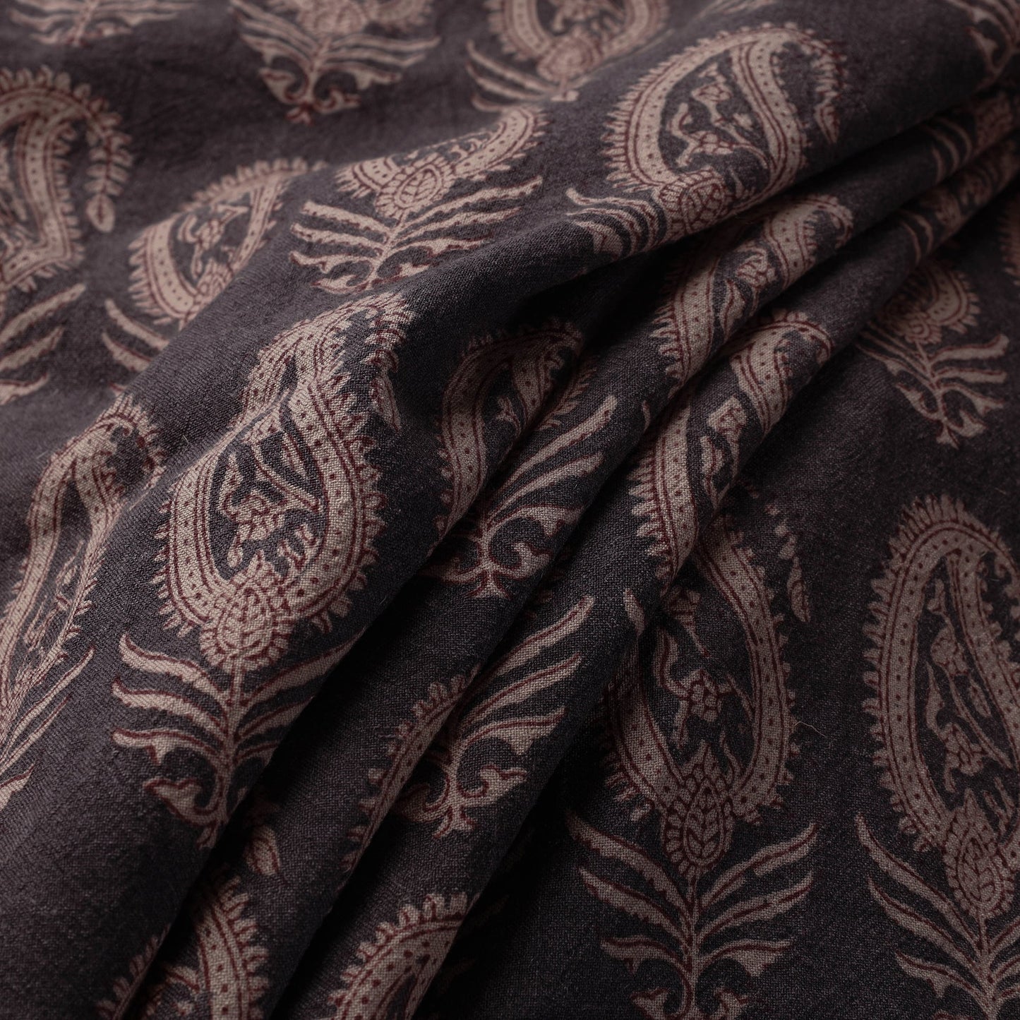  Bagh Block Printed Merino Wool Handloom Fabric 