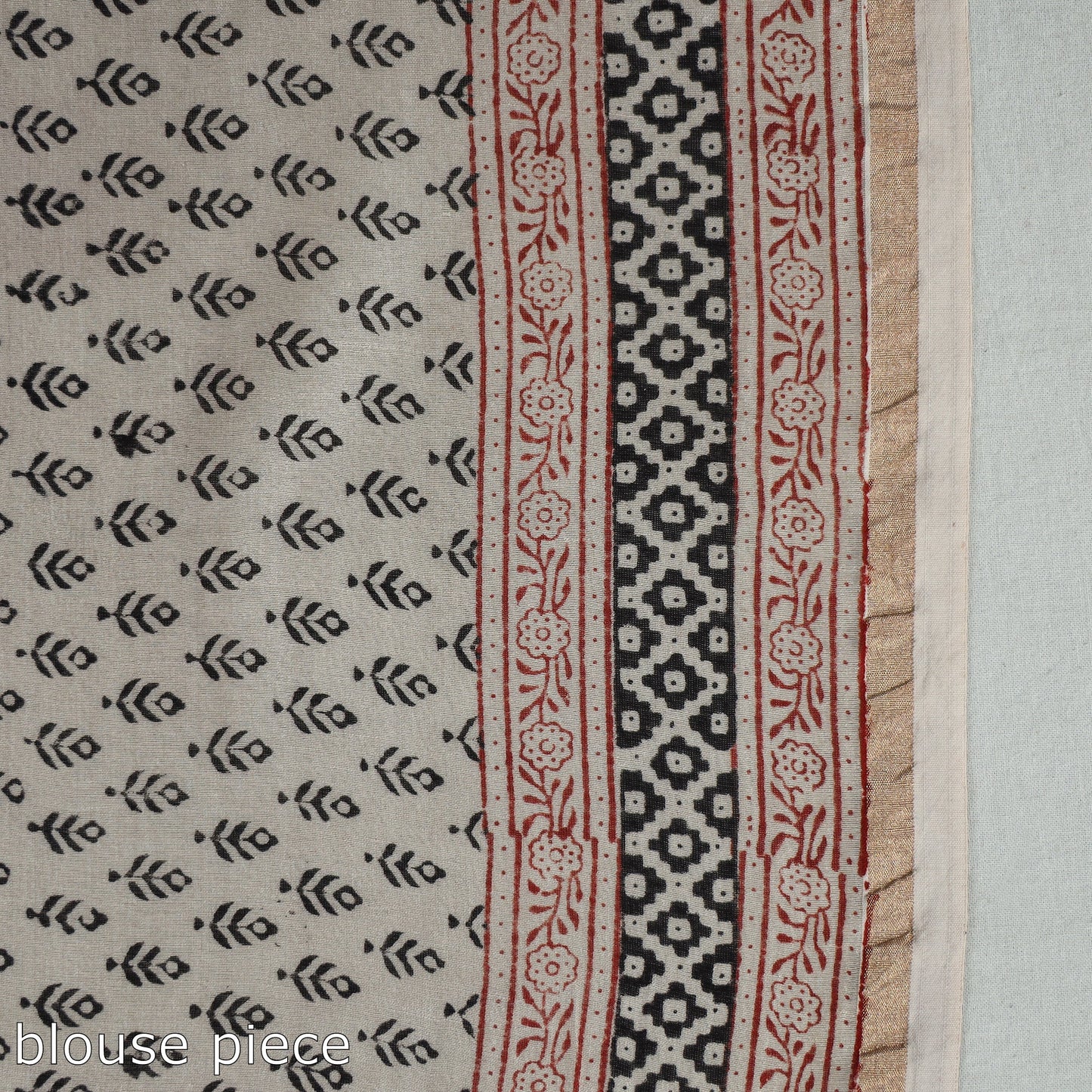 Black Bagh Block Printed Natural Dyed Chanderi Silk Saree