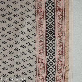 Black Bagh Block Printed Natural Dyed Chanderi Silk Saree