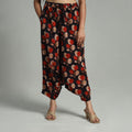 Black - bagru cotton elasticated harem pant 11 - handcrafted