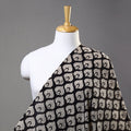 Black Traditional Bagru Print Fabric from Rajasthan