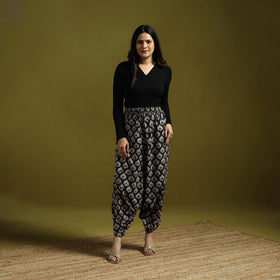 Black - bagru natural dyed cotton harem pant 17