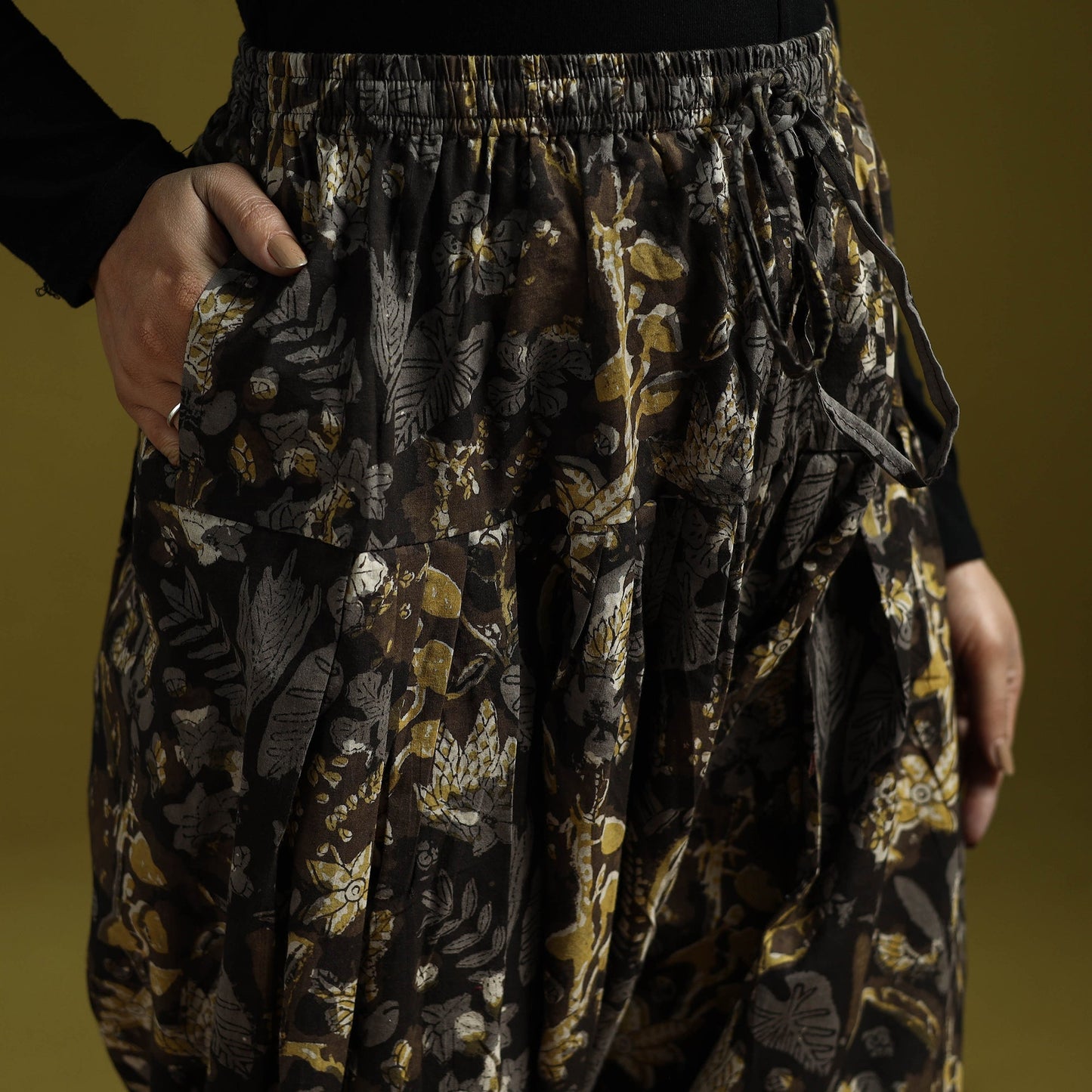 Black - bagru natural dyed cotton salwar 03 - handcrafted