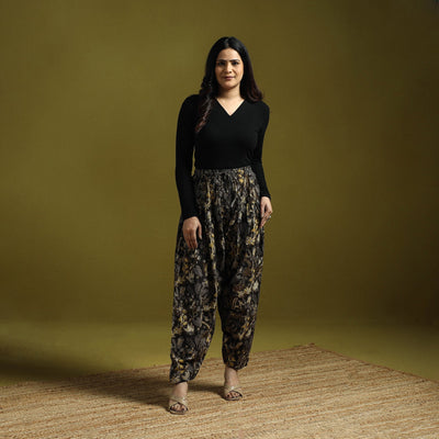 Black - bagru natural dyed cotton salwar 03 - handcrafted