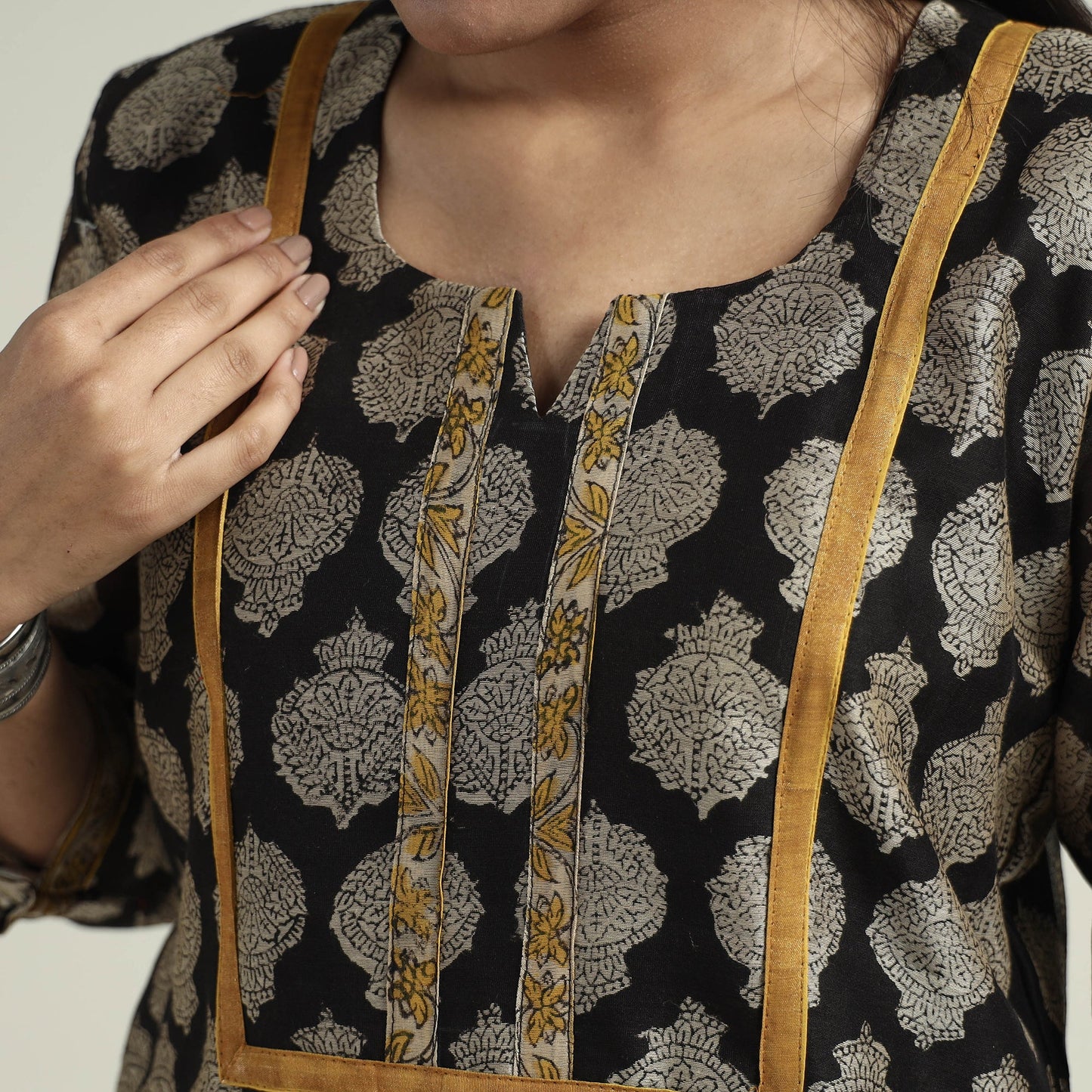 Bagru Kurta with Palazzo & Dupatta Set