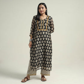 Bagru Kurta with Palazzo & Dupatta Set