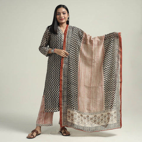 Bagru Kurta with Palazzo & Dupatta Set