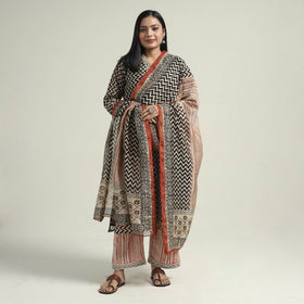 Bagru Kurta with Palazzo & Dupatta Set