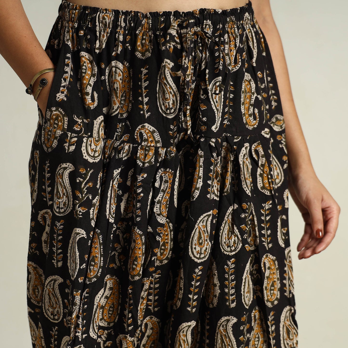 Buy Bagru Block Printed Cotton Elasticated Salwar 10 Online at iTokri.com