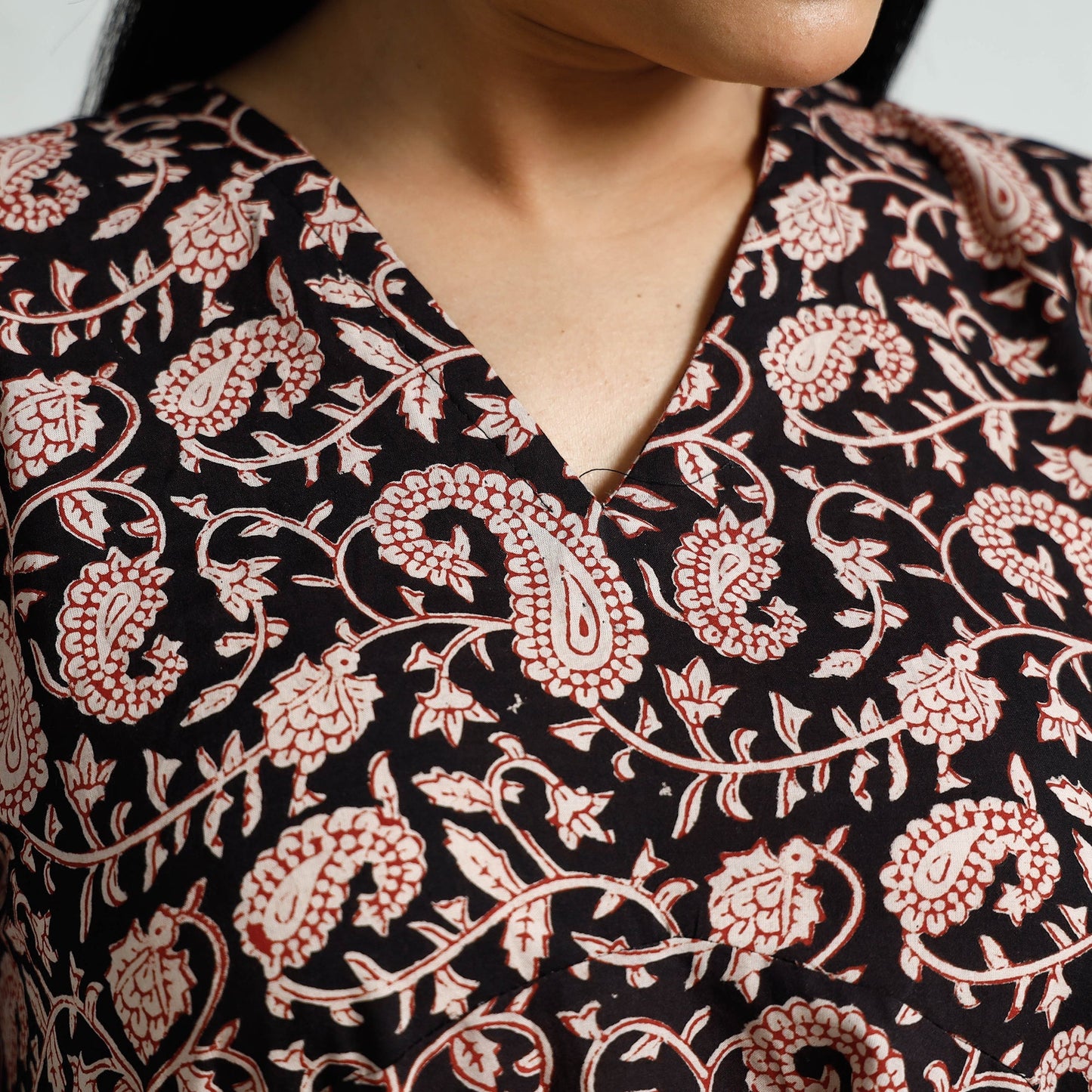  Bagru Block Printed Cotton Flare Dress 