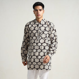 Buy Bagru Block Printing Cotton Men Short Kurta 05 Online at iTokri.com