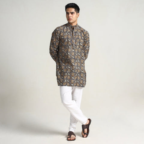 Buy Bagru Block Printing Cotton Men Short Kurta 12 Online at iTokri.com