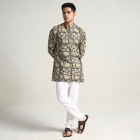 Buy Bagru Block Printed Cotton Men Short Kurta 13 Online at iTokri.com