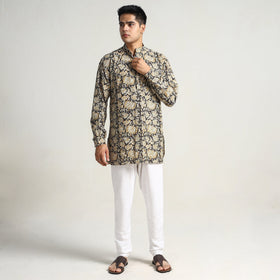 Buy Bagru Block Printed Cotton Men Short Kurta 13 Online at iTokri.com