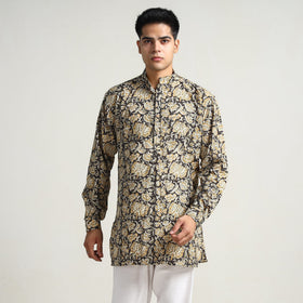 Buy Bagru Block Printed Cotton Men Short Kurta 13 Online at iTokri.com