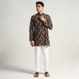  Bagru Block Printed Cotton Men Short Kurta 14 