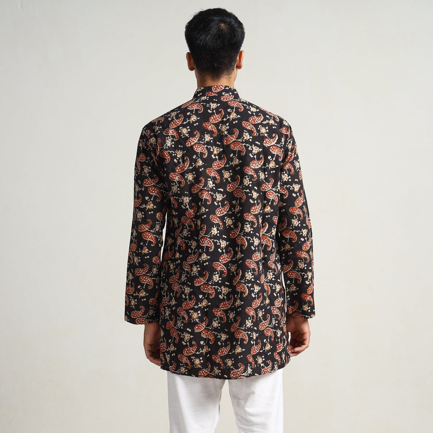  Bagru Block Printed Cotton Men Short Kurta 14 