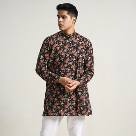  Bagru Block Printed Cotton Men Short Kurta 14 
