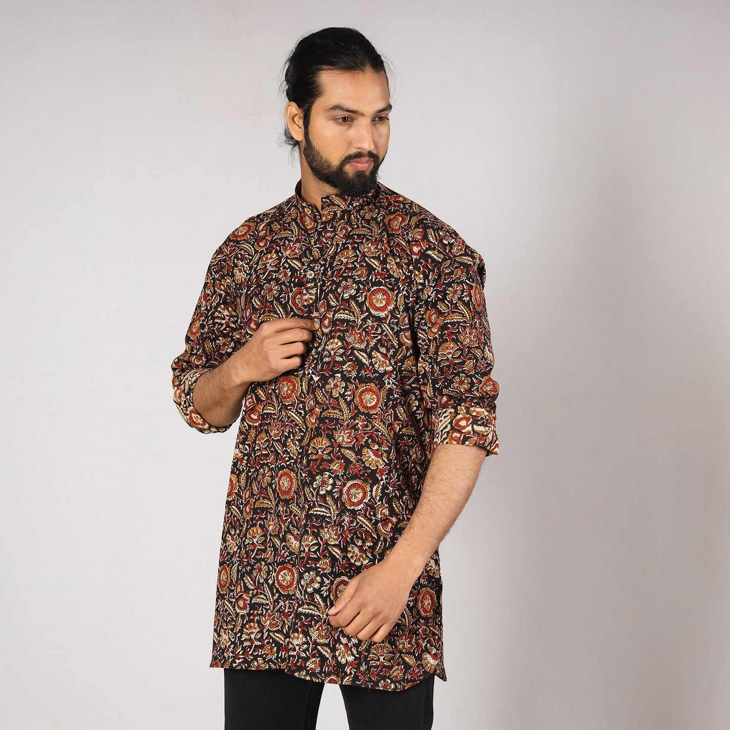  Bagru Block Printing Cotton Men Short Kurta 