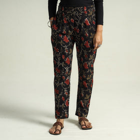 Black - bagru block printed cotton tapered pant