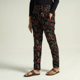 Black - bagru block printed cotton tapered pant